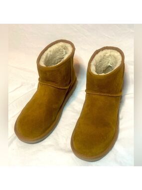 Koolaburra by UGG Mini II Mini 2 Chestnut Brown Suede Ankle Boots | Sz 10